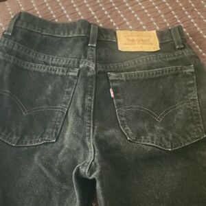 Vintage Red Tab 512 Slim Fit Levi's Black Straight Jeans with Iconic Design